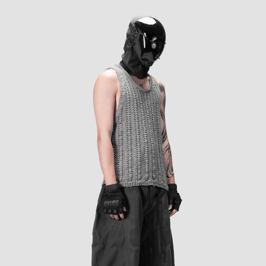 626 KNITTED SINGLET - GREY