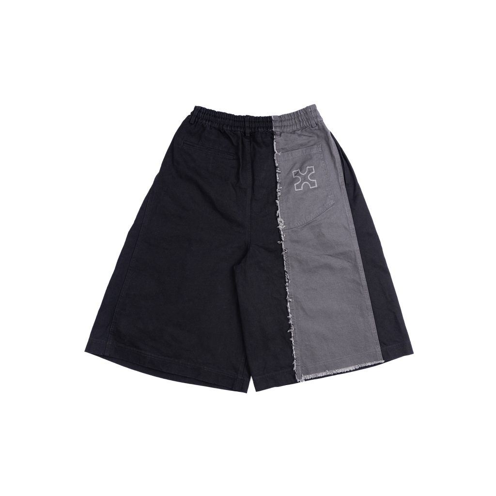 ASYMMETRICAL JORTS - BLACK