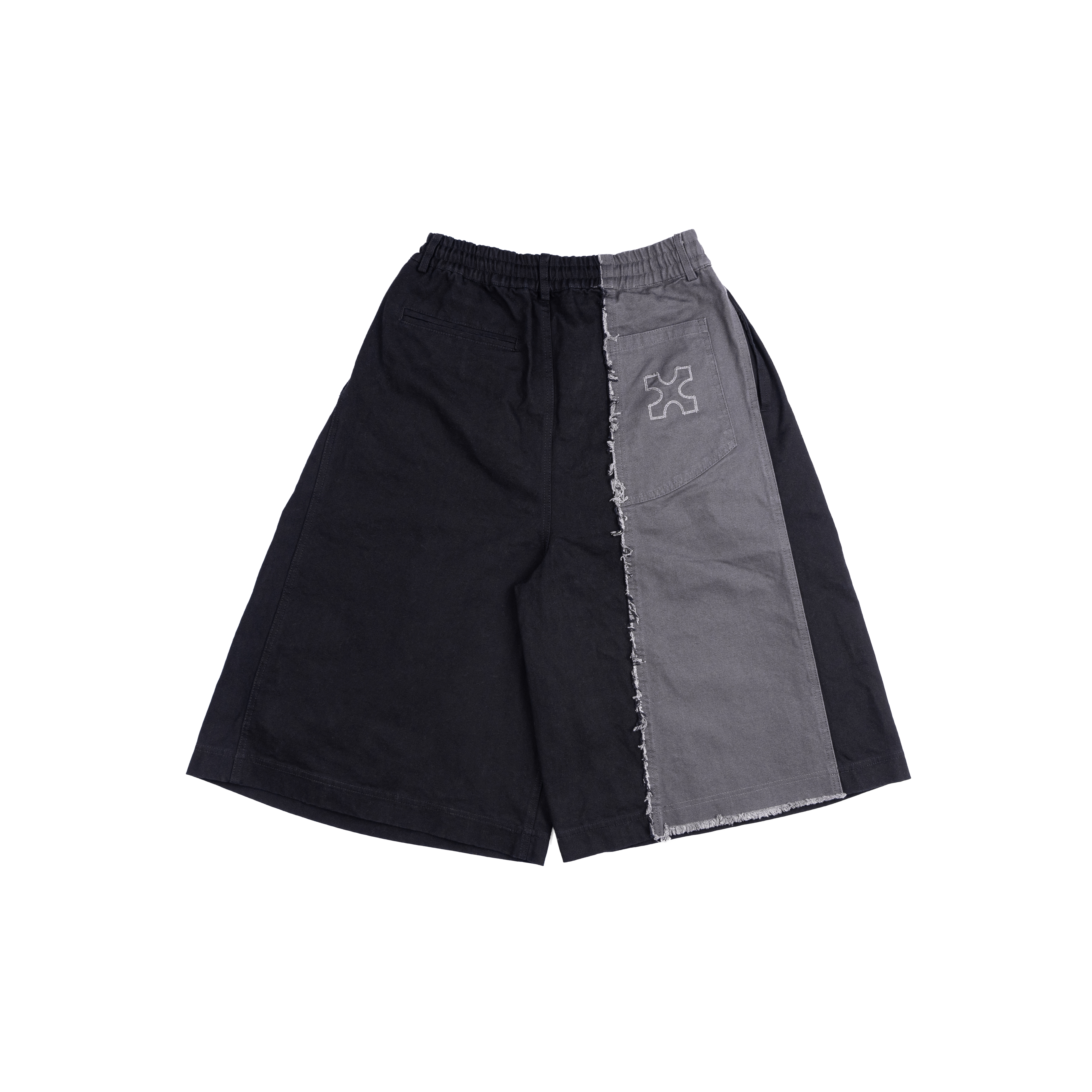 ASYMMETRICAL JORTS - BLACK