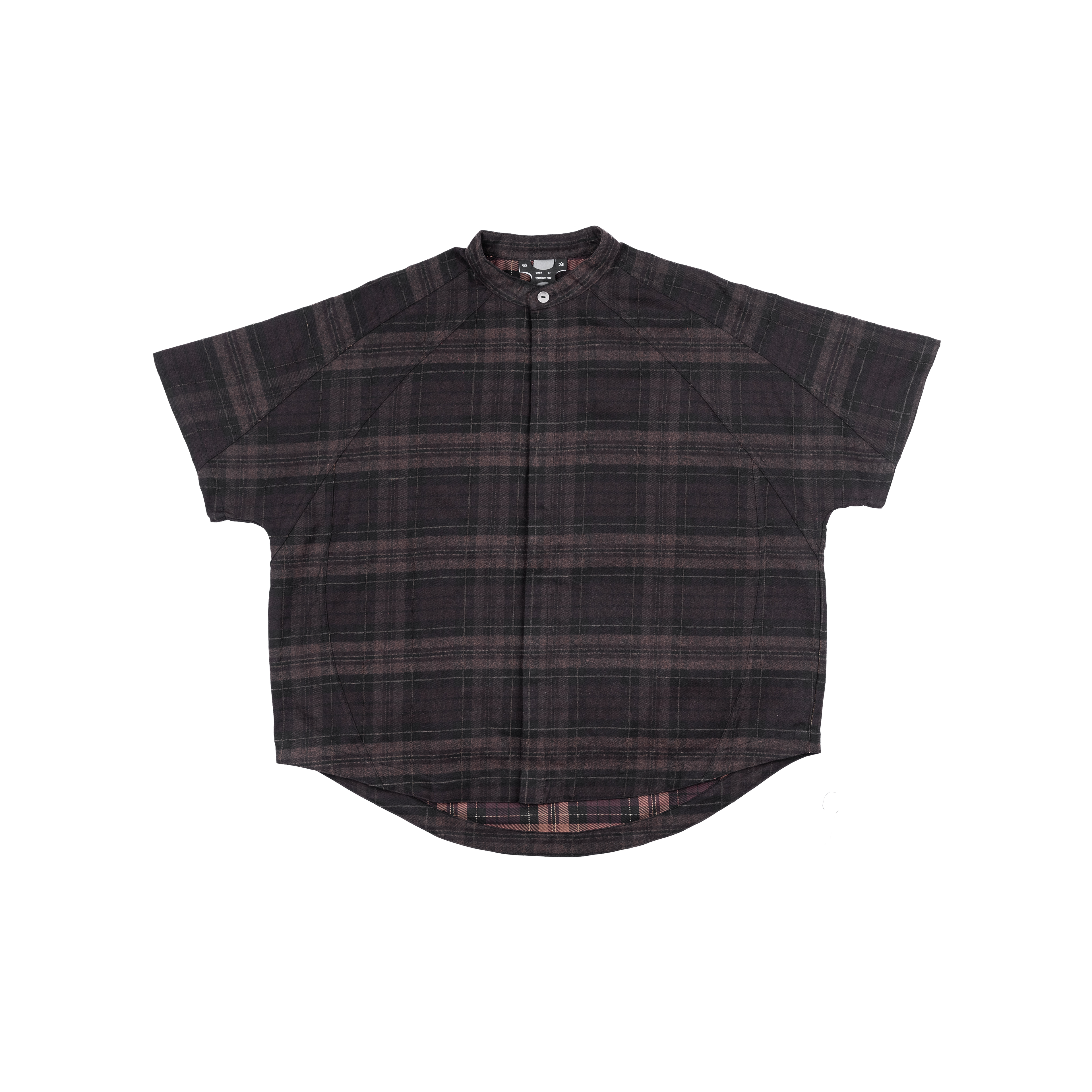 MANDARIN BACK PLEATED SHIRT - FLANNEL