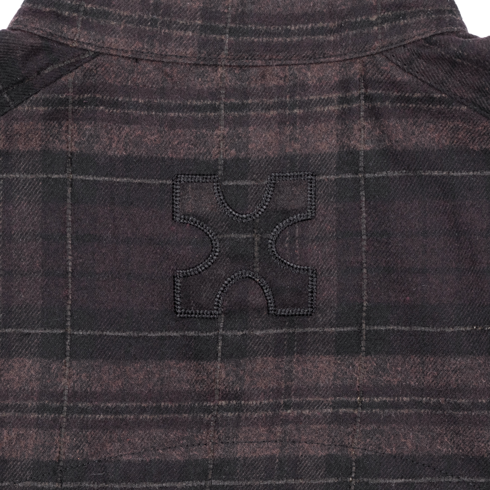 MANDARIN BACK PLEATED SHIRT - FLANNEL