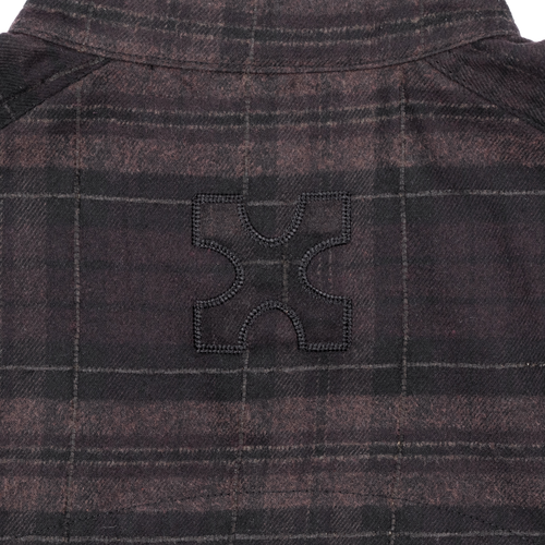 MANDARIN BACK PLEATED SHIRT - FLANNEL