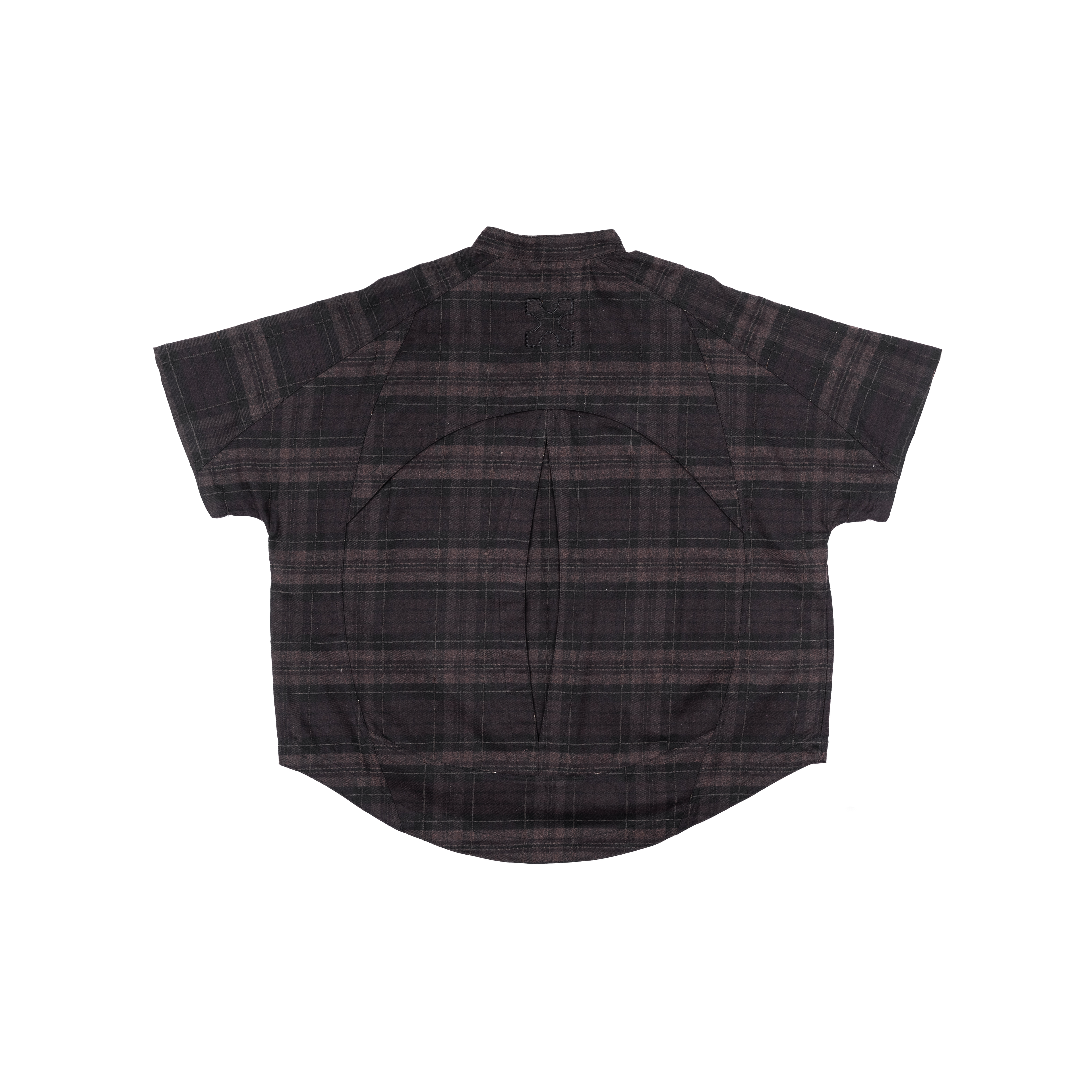 MANDARIN BACK PLEATED SHIRT - FLANNEL