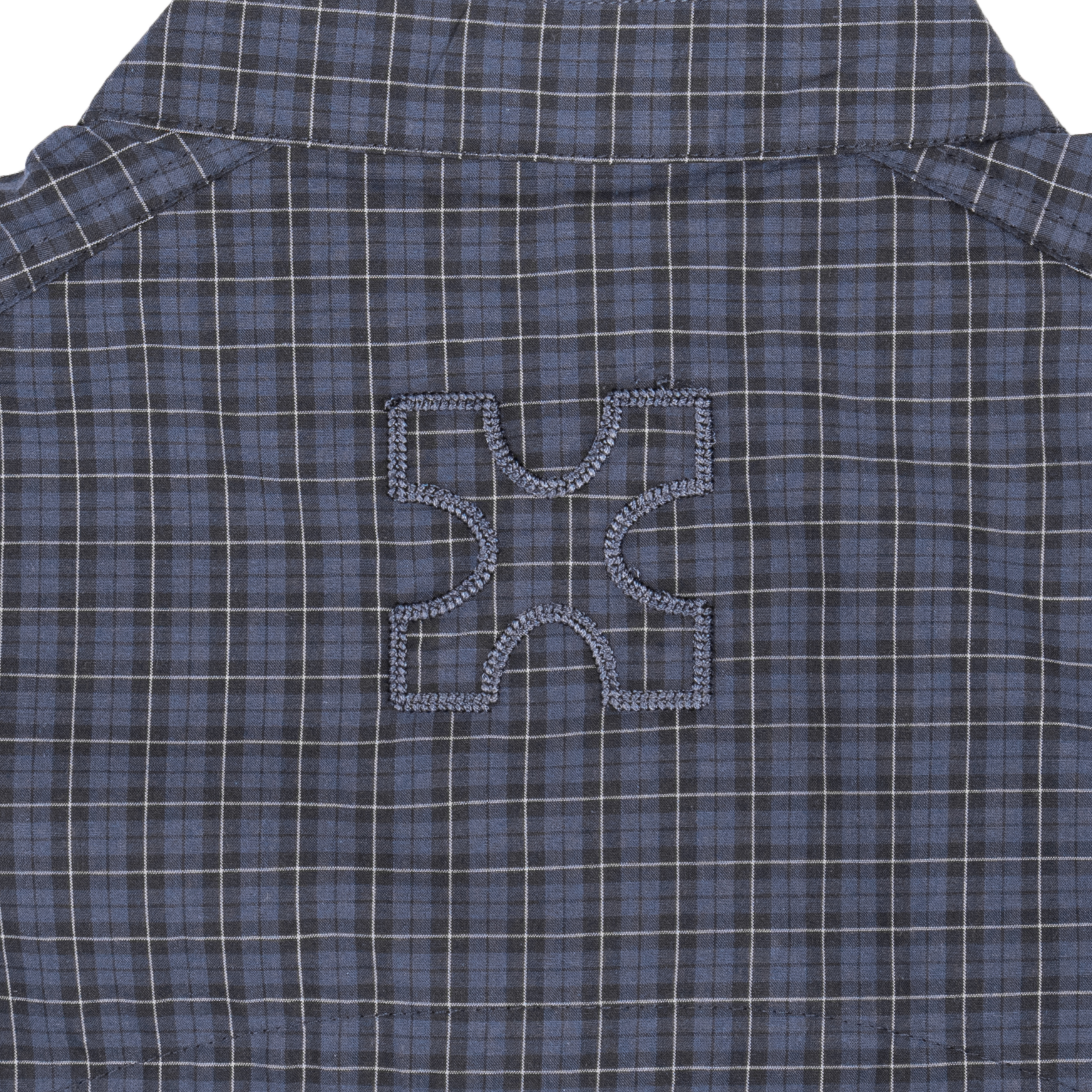 MANDARIN BACK PLEATED SHIRT - CHECKERED