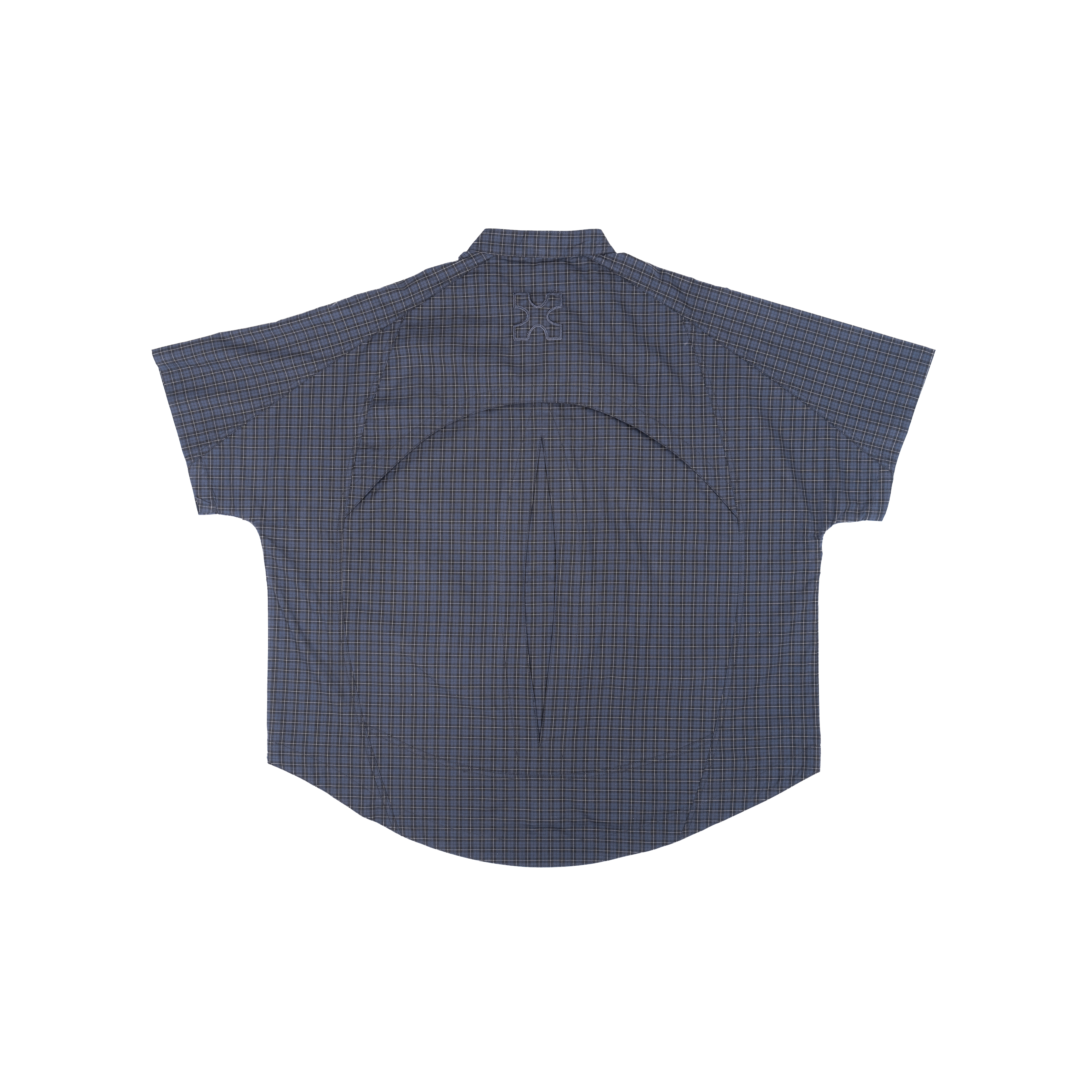 MANDARIN BACK PLEATED SHIRT - CHECKERED