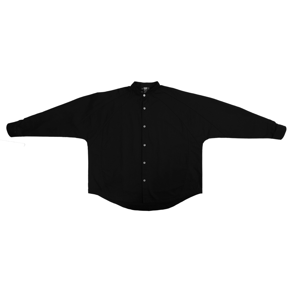 MANDARIN COLLAR L/S SHIRT - BLACK