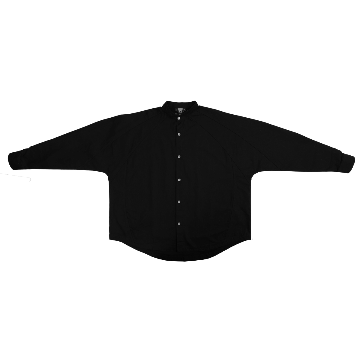 MANDARIN COLLAR L/S SHIRT - BLACK
