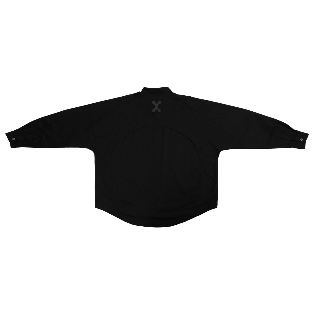 MANDARIN COLLAR L/S SHIRT - BLACK