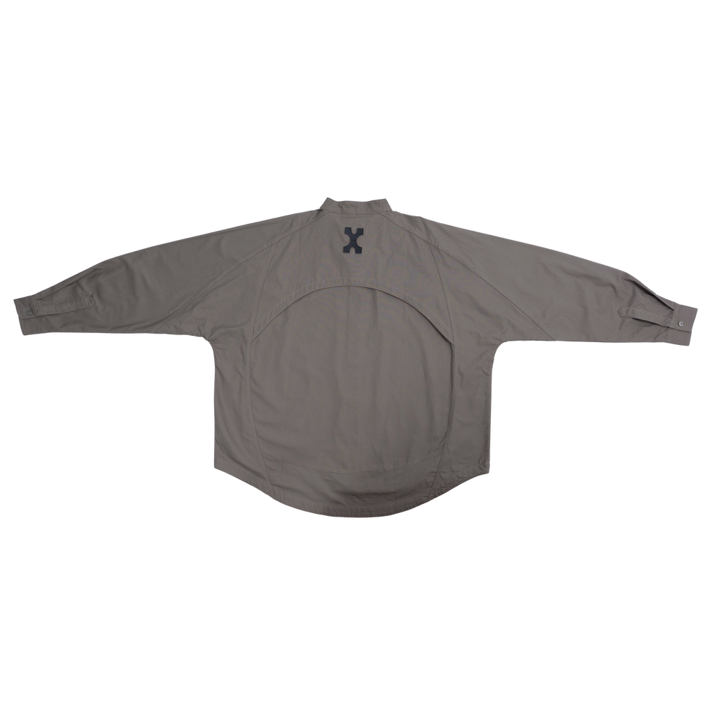MANDARIN COLLAR L/S SHIRT - GREY