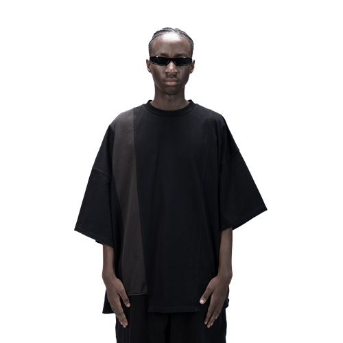 ASYMMETRICAL T-SHIRT - BLACK