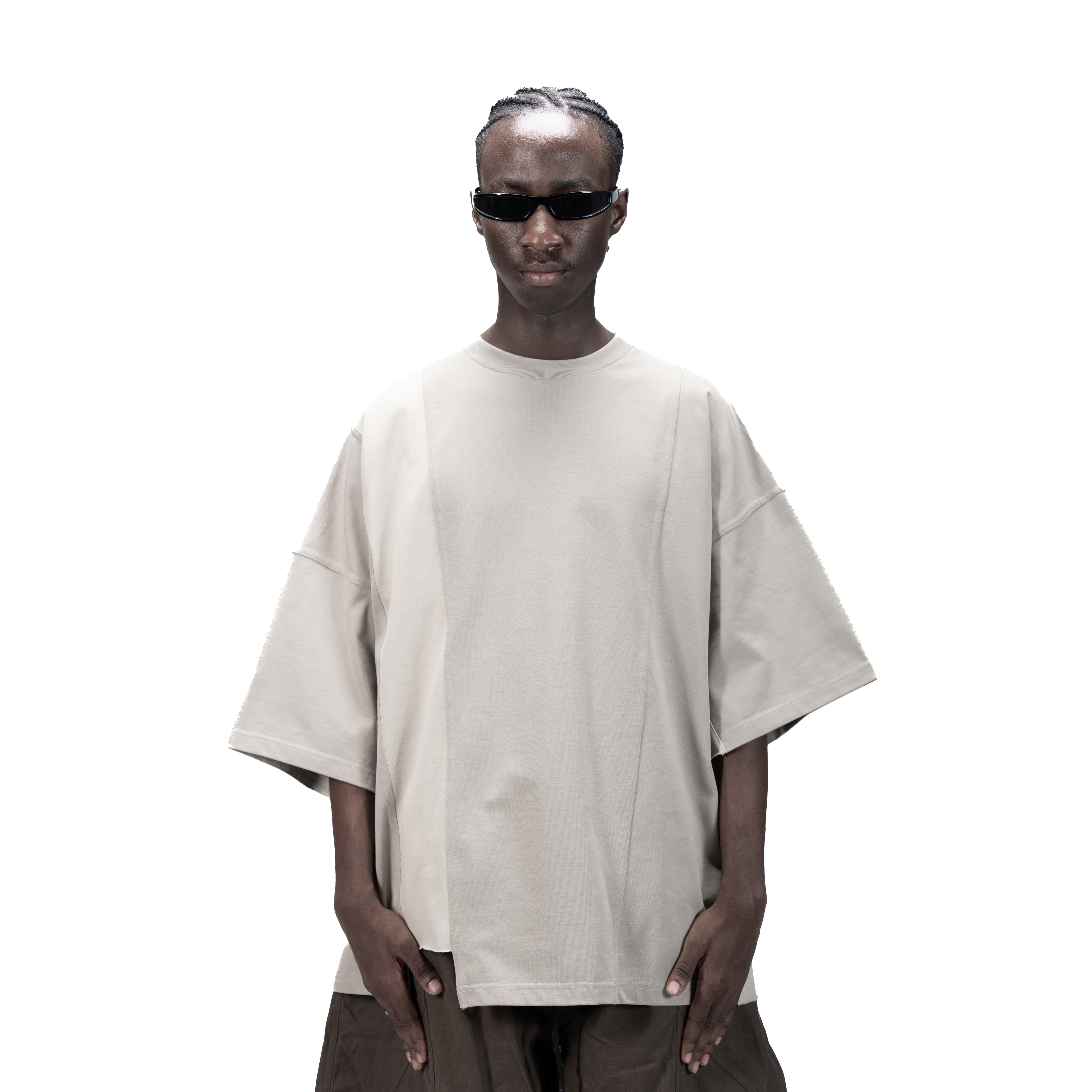 ASYMMETRICAL T-SHIRT - BEIGE