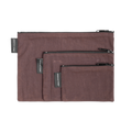 WAX CANVAS POUCH SET - DARK BROWN