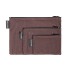 WAX CANVAS POUCH SET - DARK BROWN