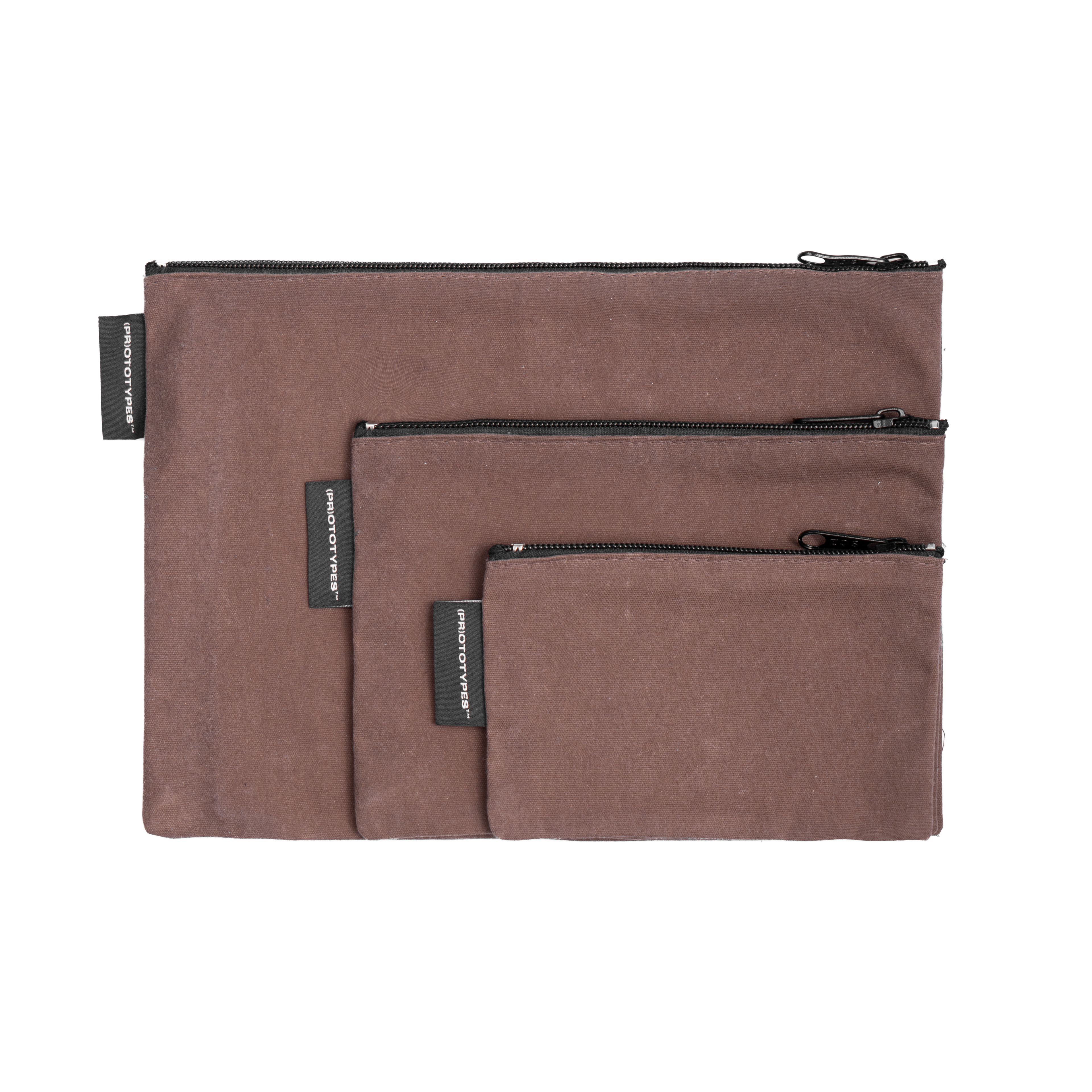 WAX CANVAS POUCH SET - BROWN