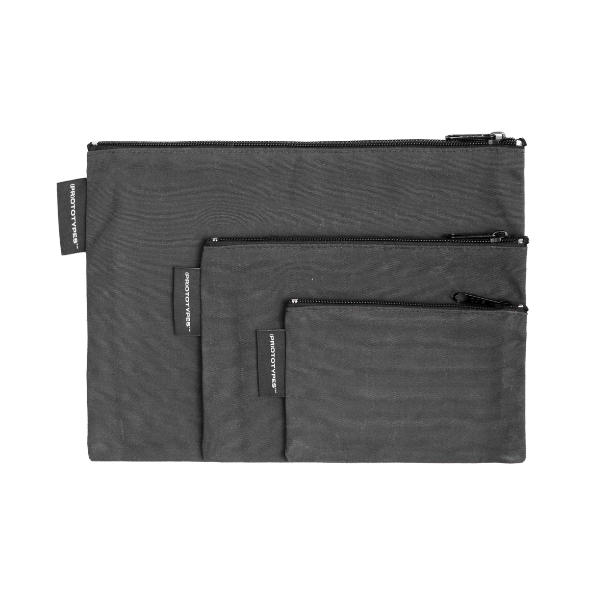 WAX CANVAS POUCH SET - LIGHT BROWN