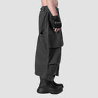 KNEE PLEATED JORTS - GREY