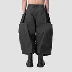 KNEE PLEATED JORTS - GREY