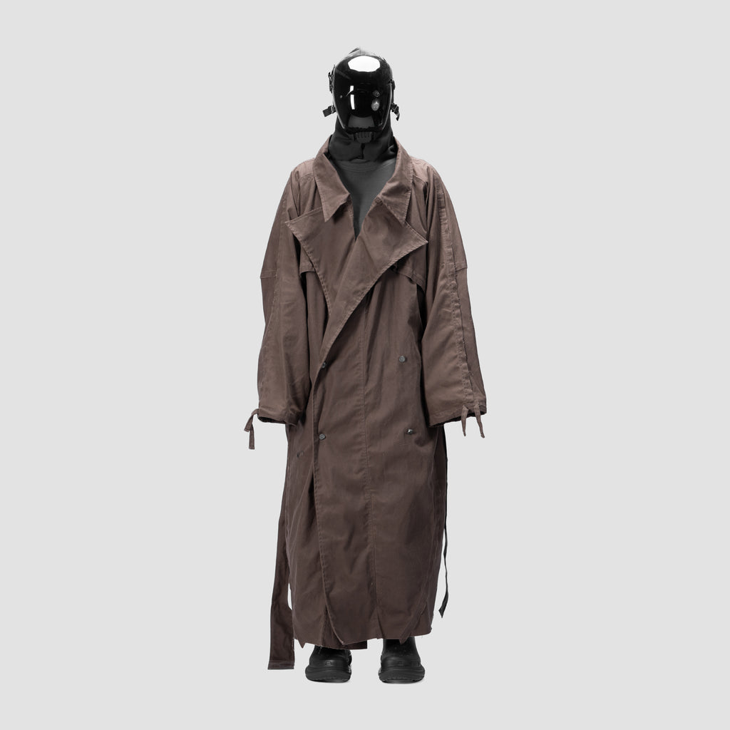 BAT PANEL TRENCH COAT - BROWN