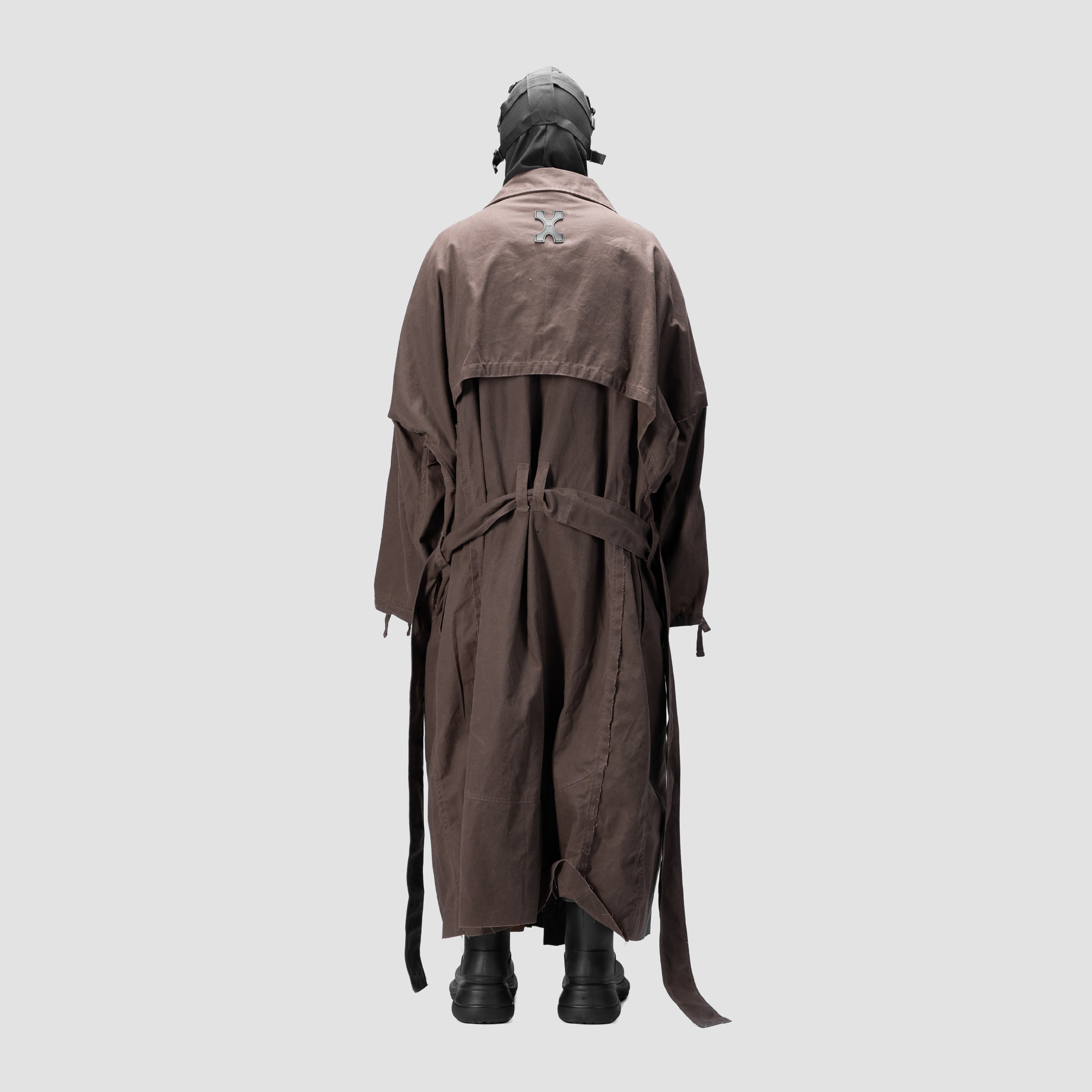 BAT PANEL TRENCH COAT - BROWN