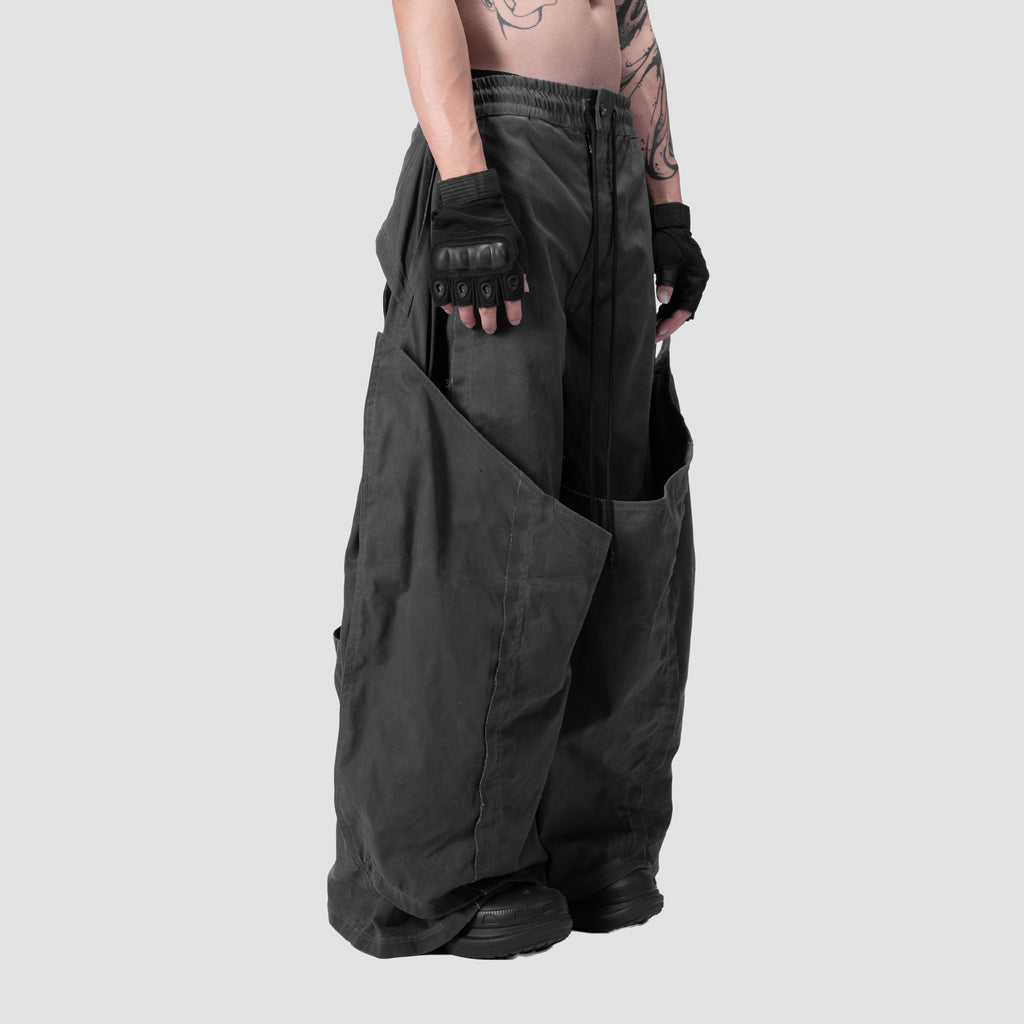 DOUBLE LAYER PANTS - GREY