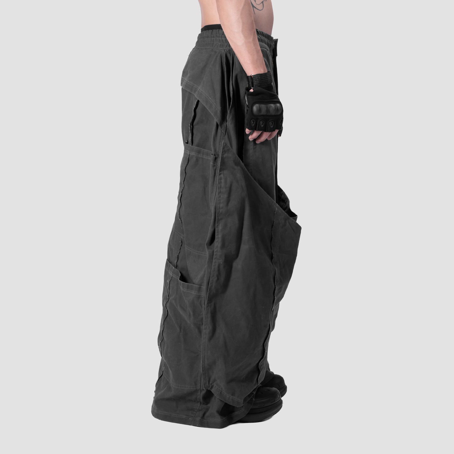 DOUBLE LAYER PANTS - GREY