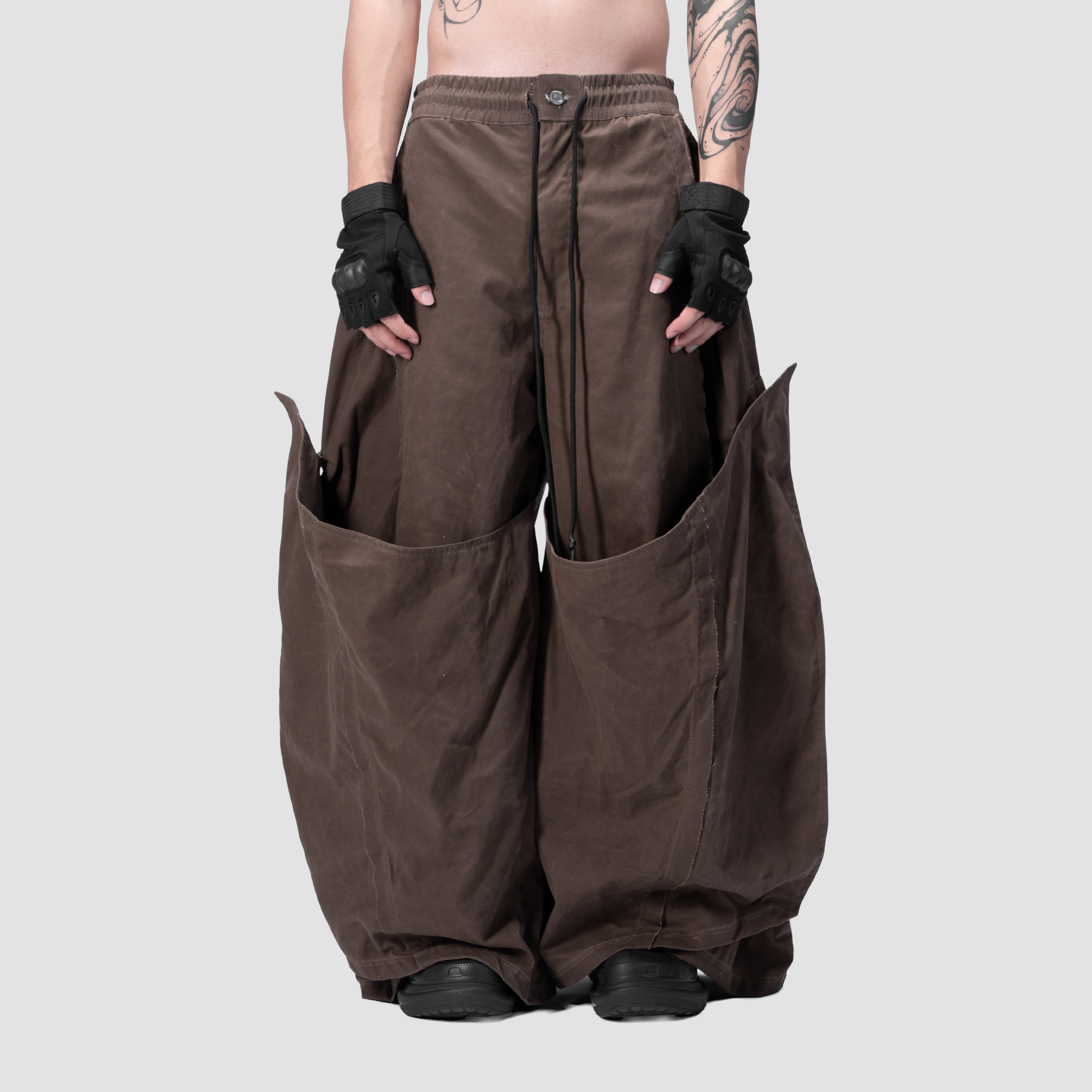 DOUBLE LAYER PANTS - BROWN