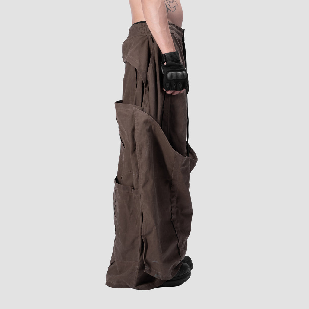 DOUBLE LAYER PANTS - BROWN