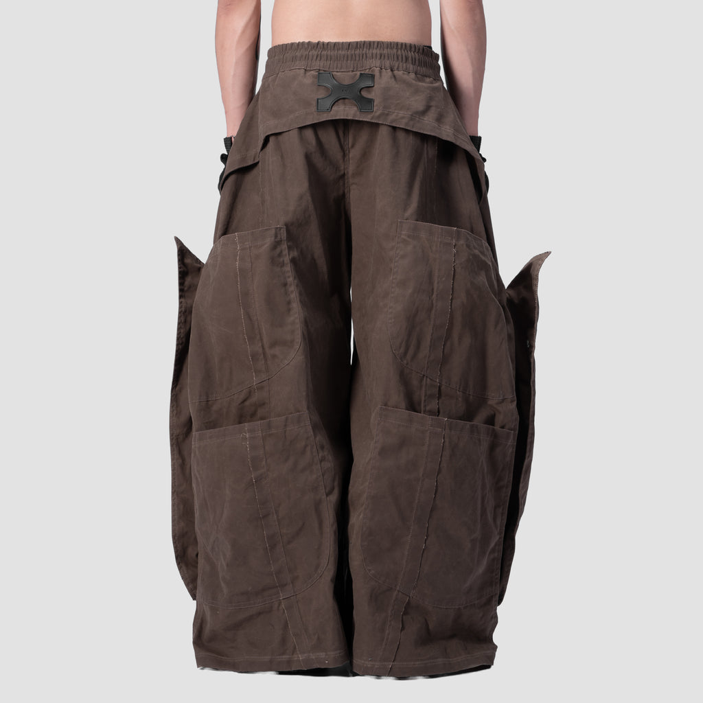 DOUBLE LAYER PANTS - BROWN