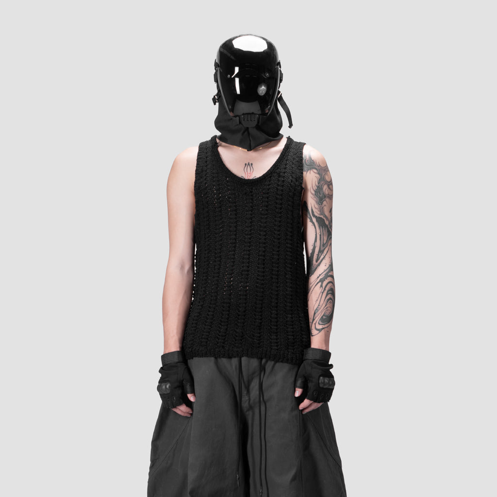 626 KNITTED SINGLET - BLACK
