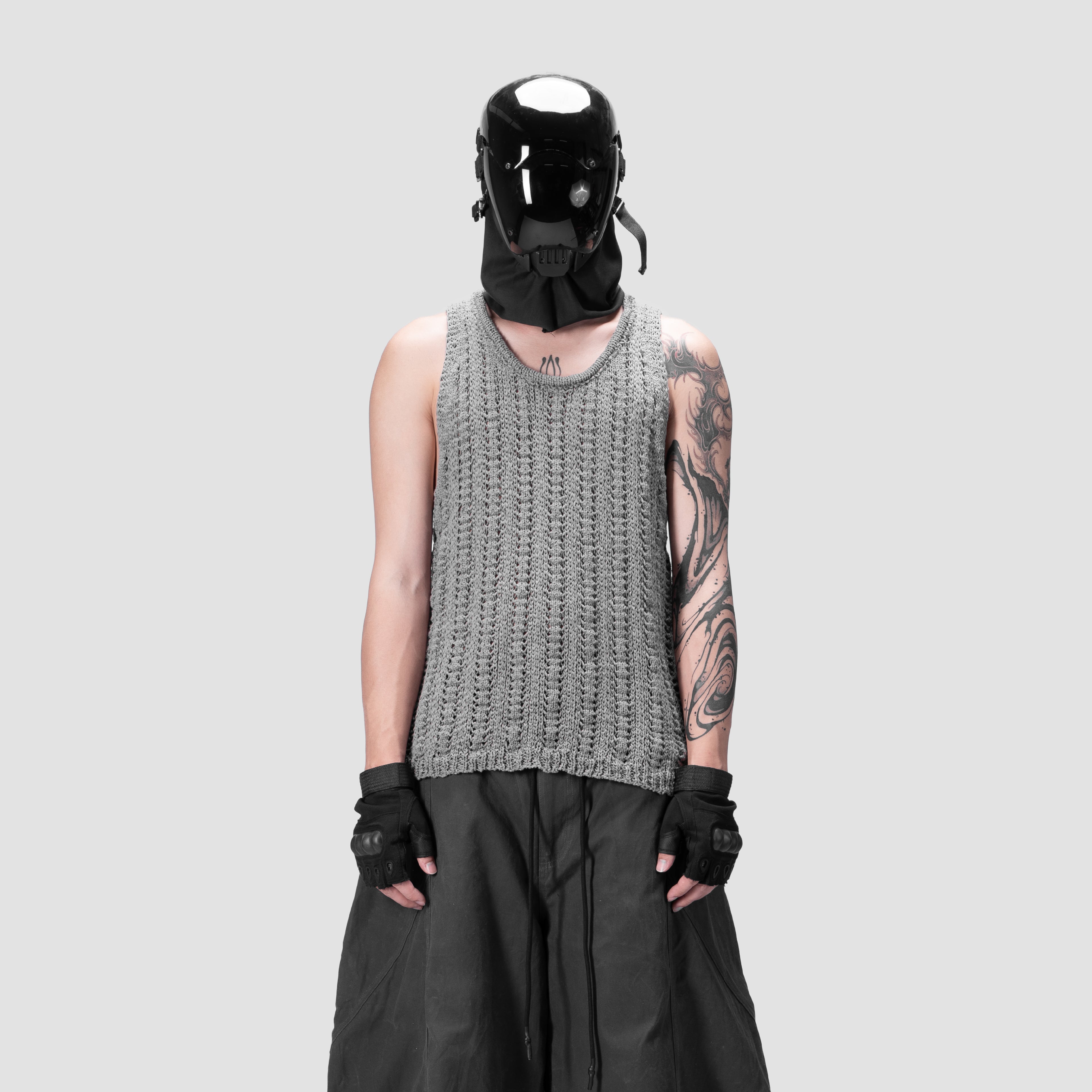 626 KNITTED SINGLET - GREY