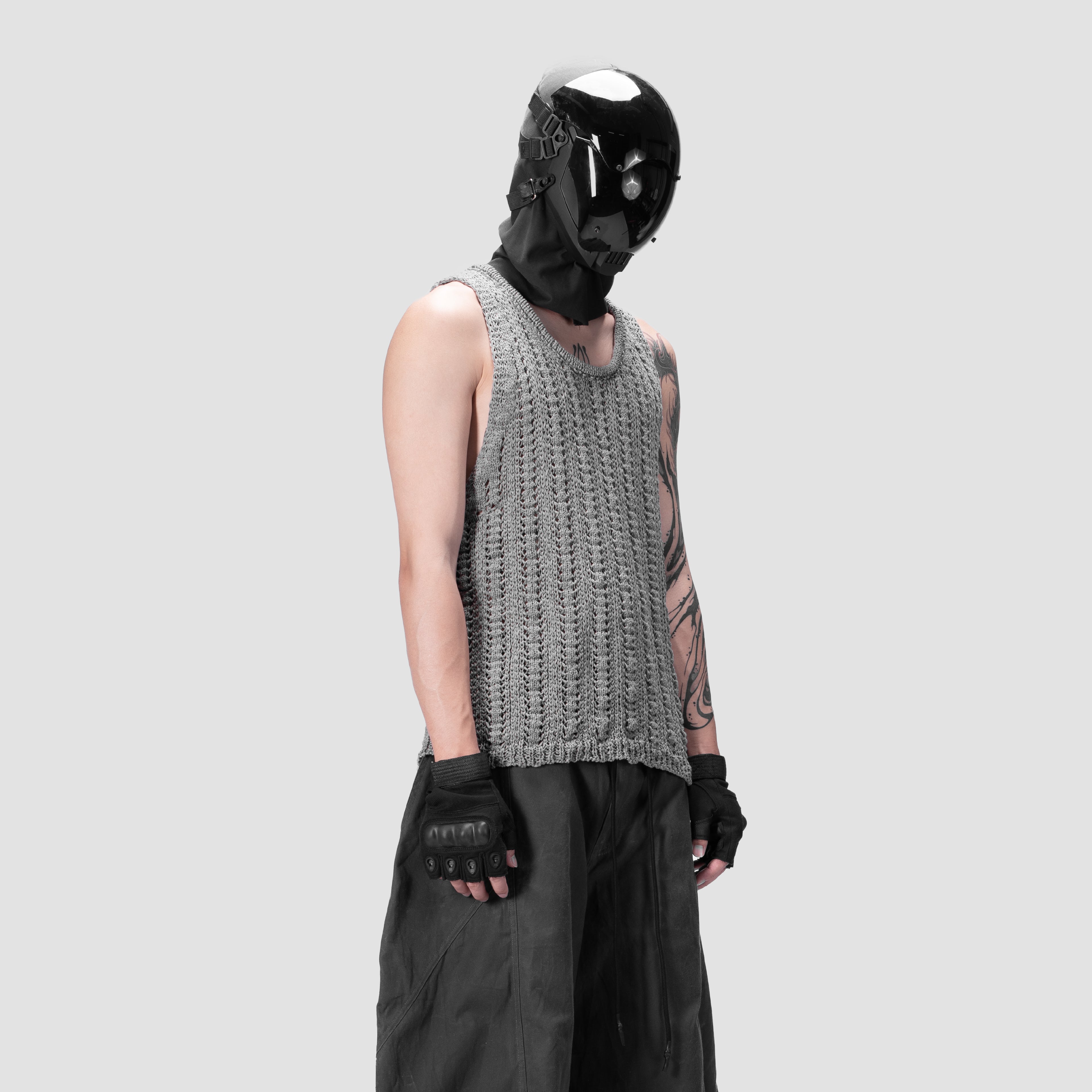 626 KNITTED SINGLET - GREY